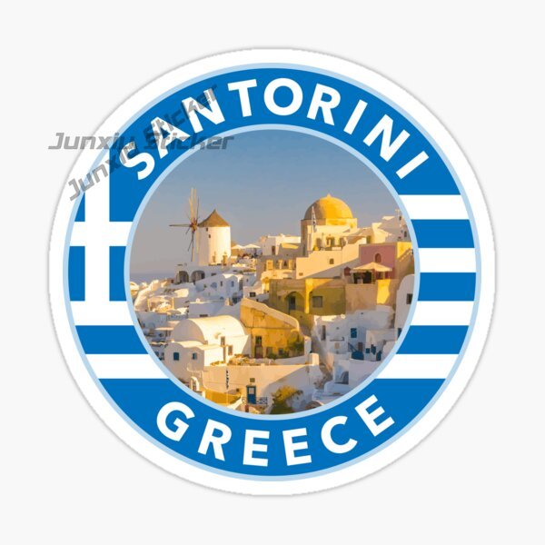 Travel Accessories Greece - SANTORINI YUNANİSTAN Araba Çıkartmaları Manzaralı Seyahat
