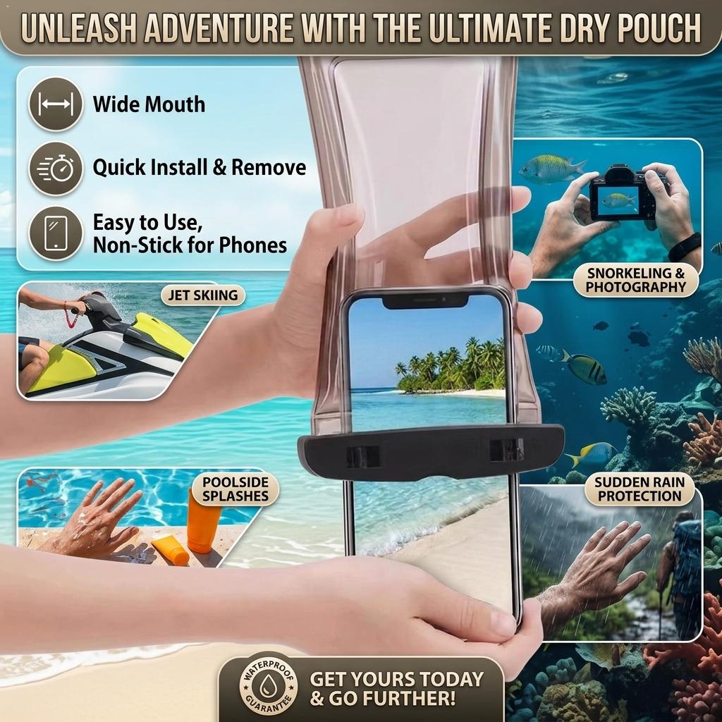 Travel Accessories Iphone - Şeffaf Su Geçirmez Telefon Kılıfı Kuru