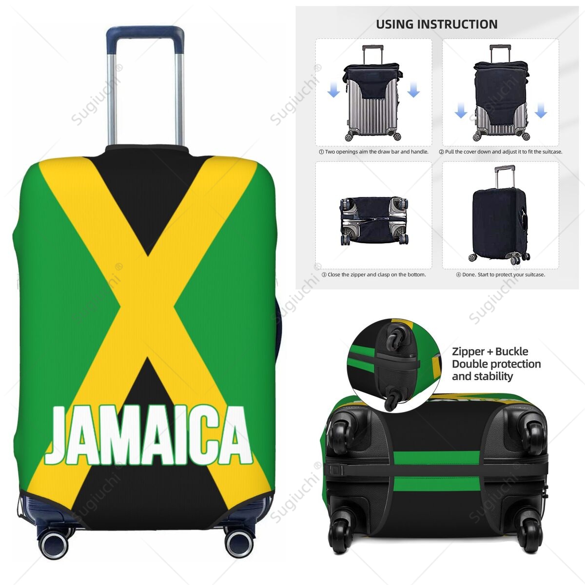 Travel Accessories For Jamaica - Jamaika Bayraklı Bagaj Kılıfı Valiz Elastik