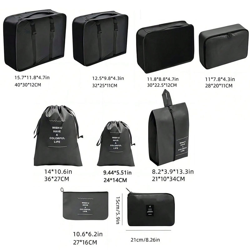 9 adet Seyahat Organizatör Çan - Travel Accessories Packing Cubes incelemesi ve fiyatı
